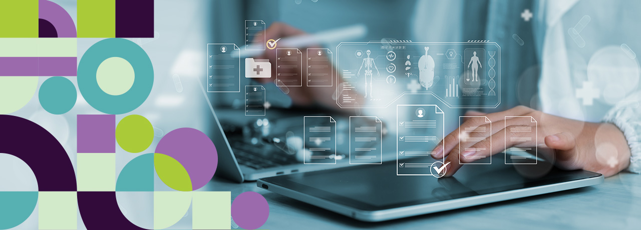 Doctor reviewing medical data on computer