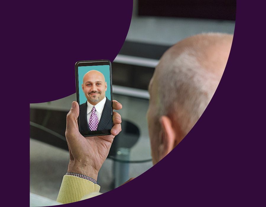 Patient having a telemedicine virtual visit with Doctor