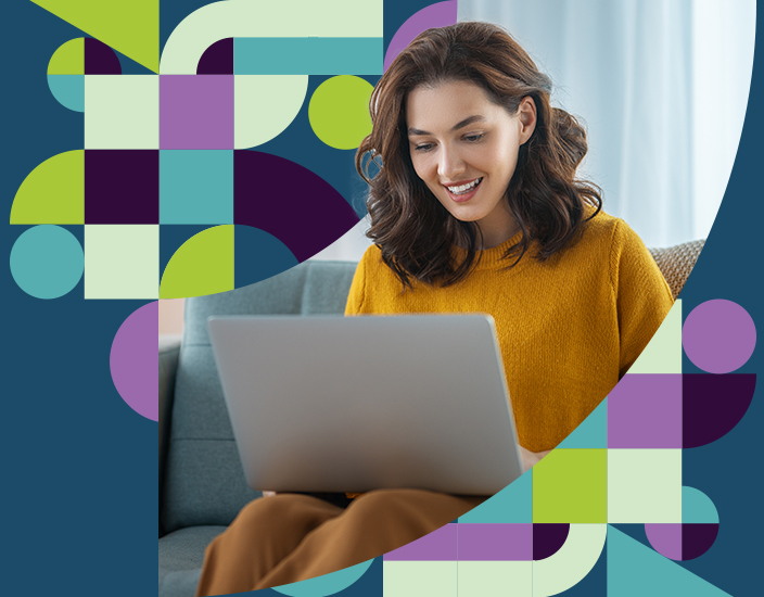 Young woman working on a laptop